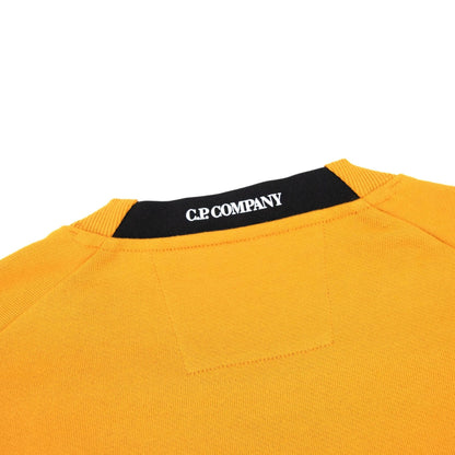 Cp Company Diagonal Raised Fleece Lens Crew Sweatshirt Desert Sun 436