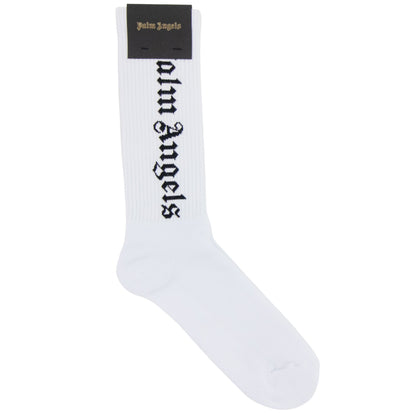 Palm Angels Vertical Logo Socks White/black