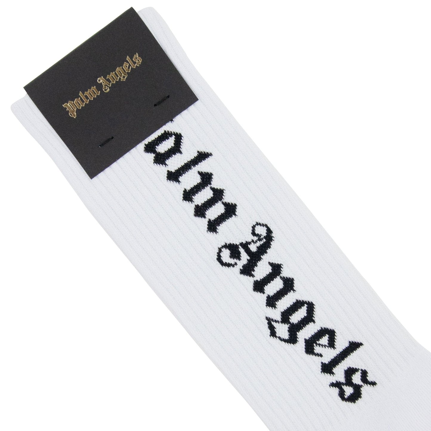 Palm Angels Vertical Logo Socks White/black