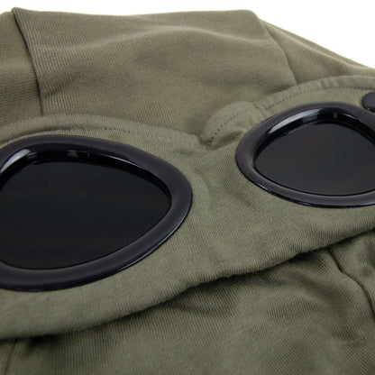 CP Company Diagonal Raised Fleece Full Zip Goggle Hoody Stone Gray 665