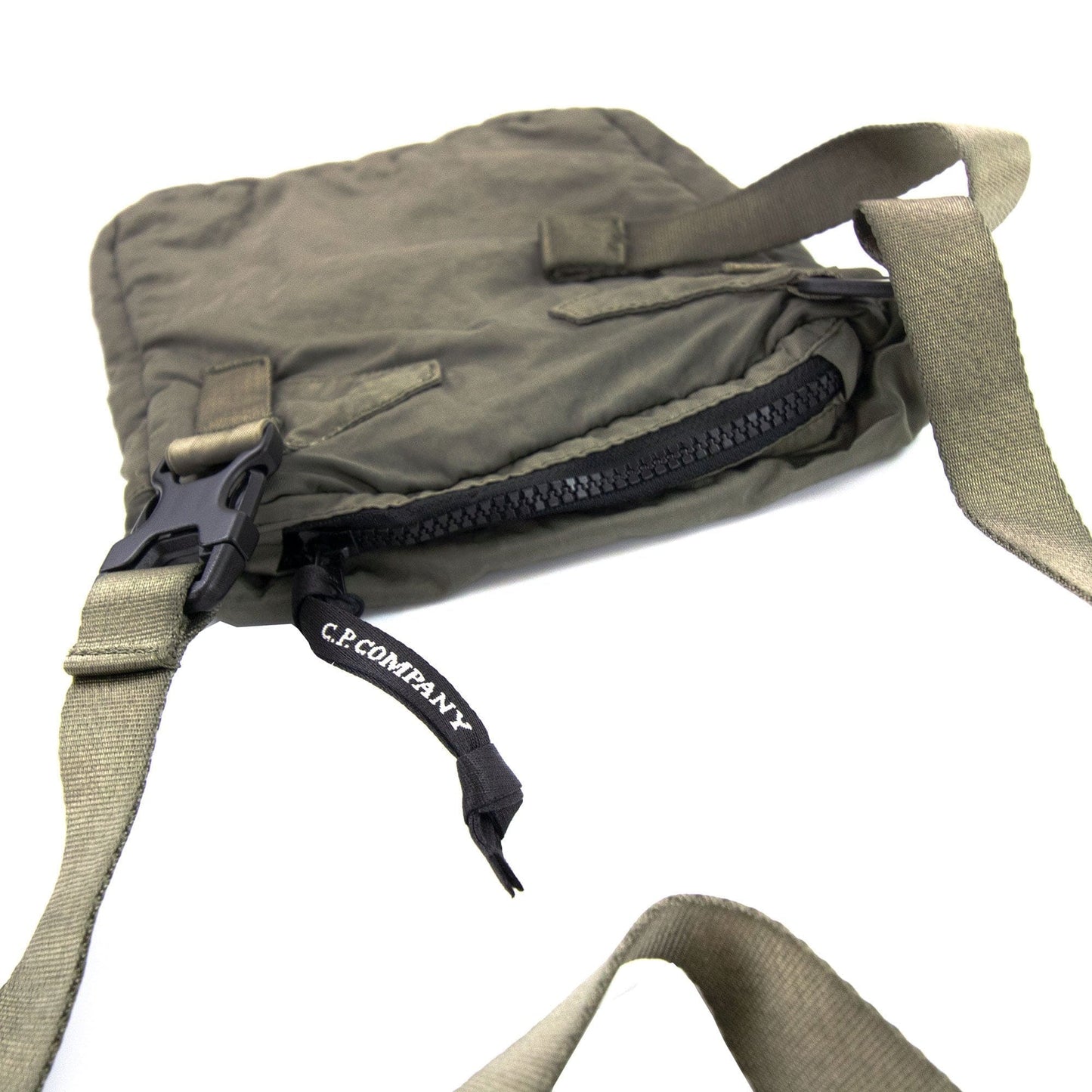 CP Company Nylon B Garment Dyed Crossbody Lens Bag Khaki 665