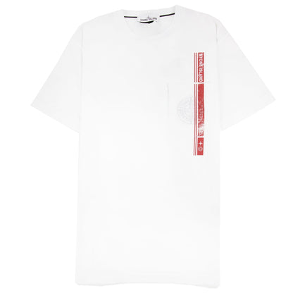 Stone Island Pocket Logo T Shirt White V0001