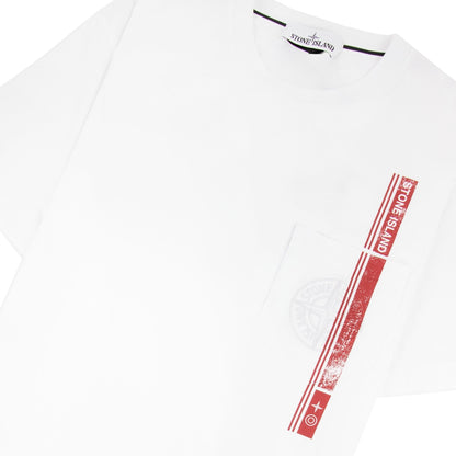 Stone Island Pocket Logo T Shirt White V0001