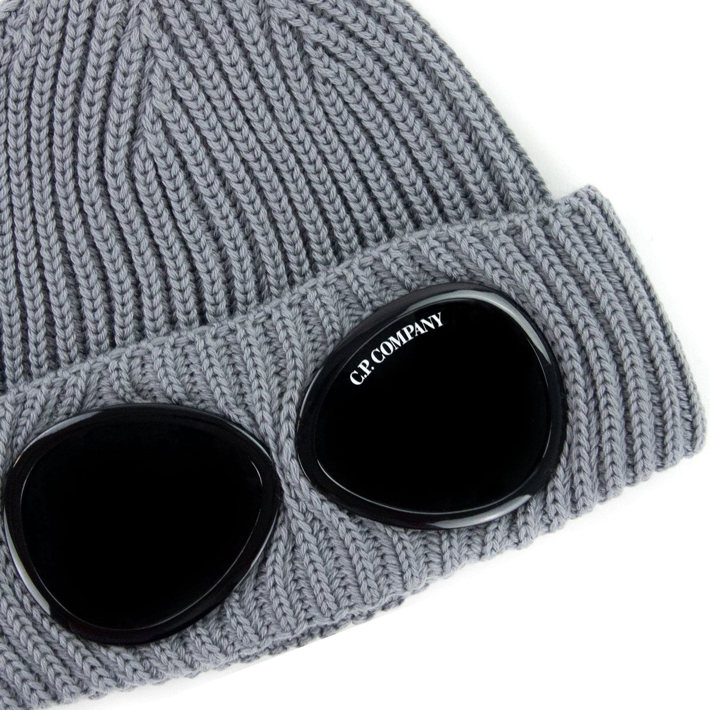 Cp Company Extra Fine Merino Wool Goggle Beanie Dark Grey 917