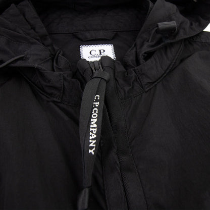 Cp Company Chrome-r Mixed Garment Dyed Goggle Overshirt Black 999