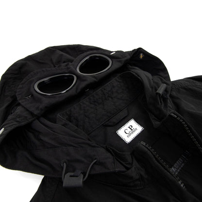 Cp Company Chrome-r Mixed Garment Dyed Goggle Overshirt Black 999