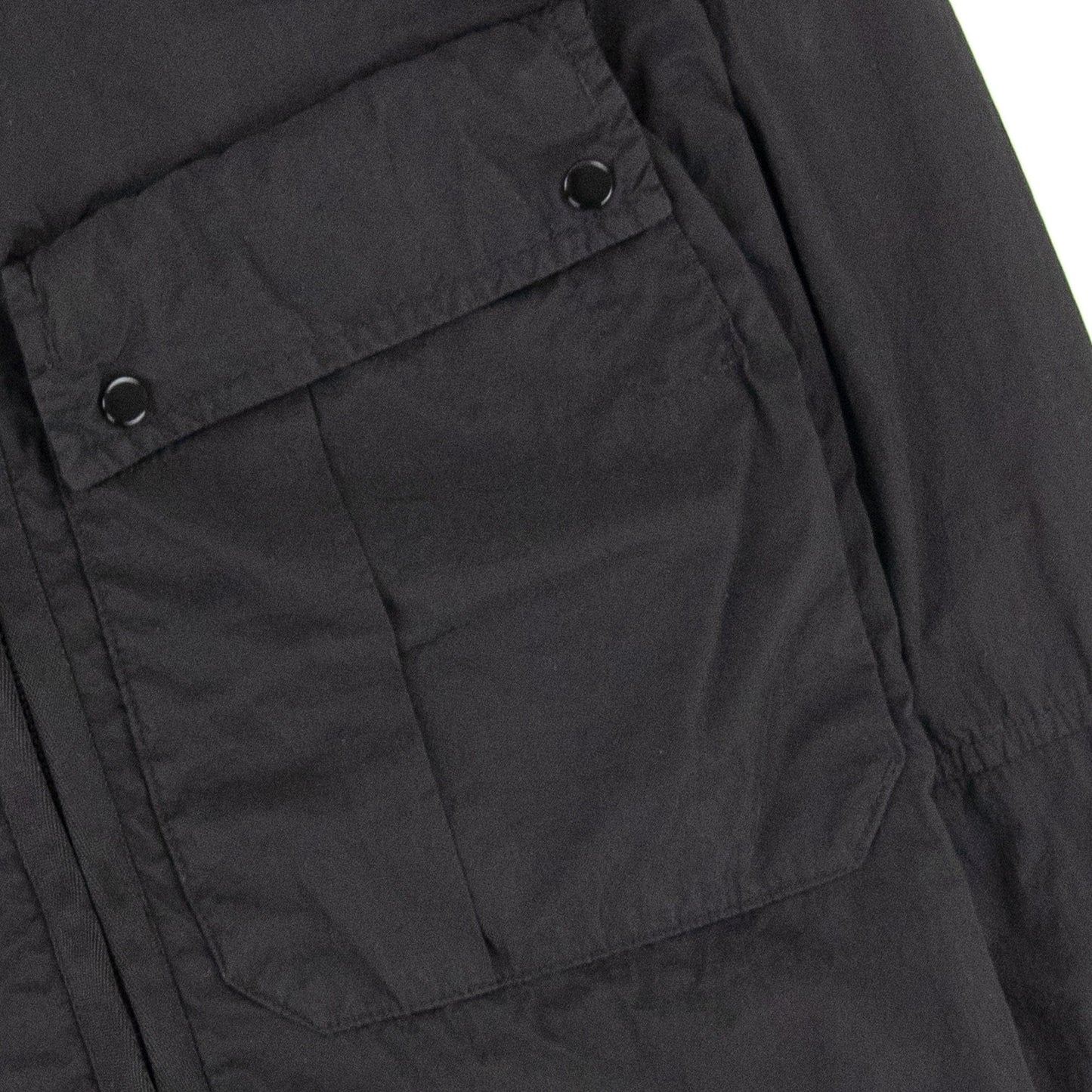 Cp Company Chrome-r Mixed Garment Dyed Goggle Overshirt Black 999