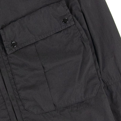 Cp Company Chrome-r Mixed Garment Dyed Goggle Overshirt Black 999
