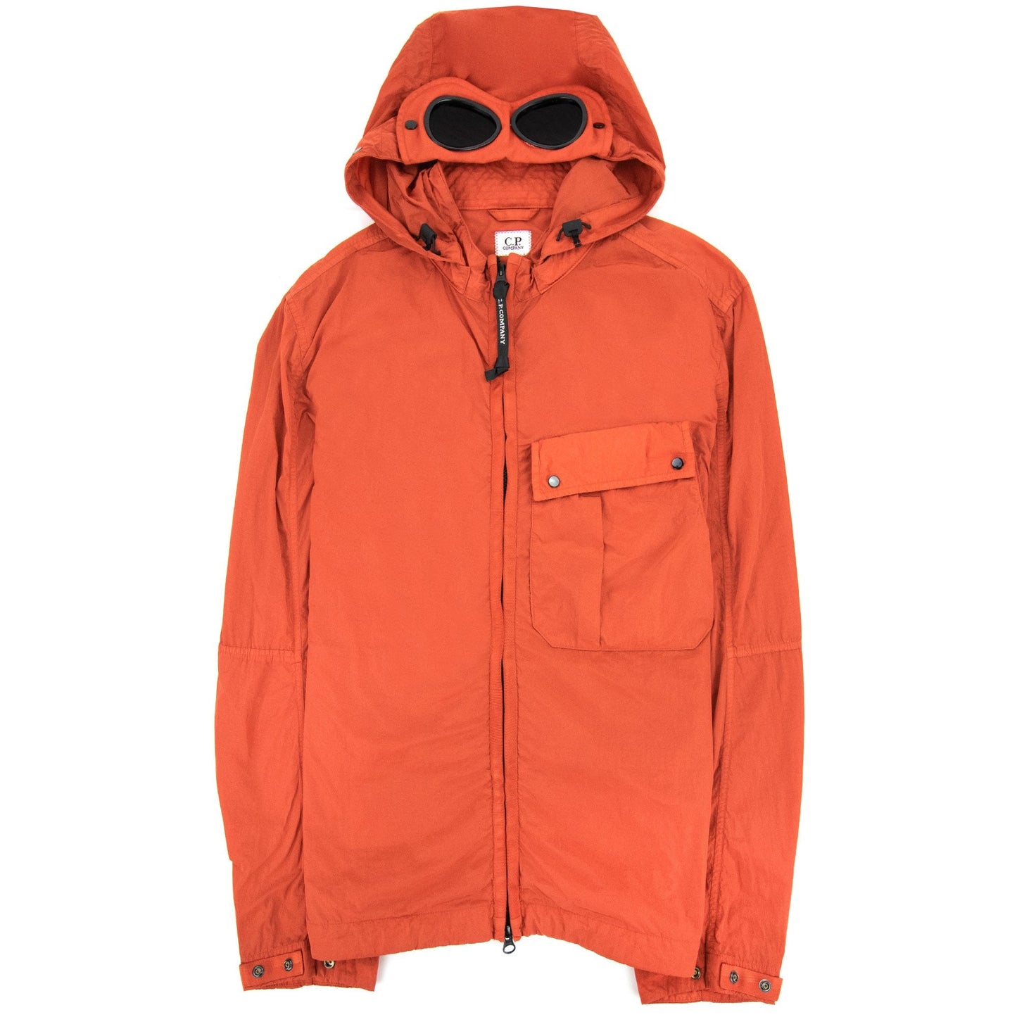 Cp Company Chrome-r Mixed Garment Dyed Goggle Overshirt Orange 468