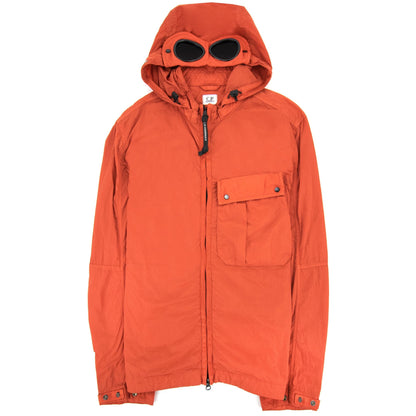 Cp Company Chrome-r Mixed Garment Dyed Goggle Overshirt Orange 468