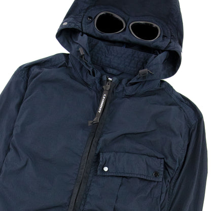 Cp Company Chrome-r Mixed Garment Dyed Goggle Overshirt Navy 888