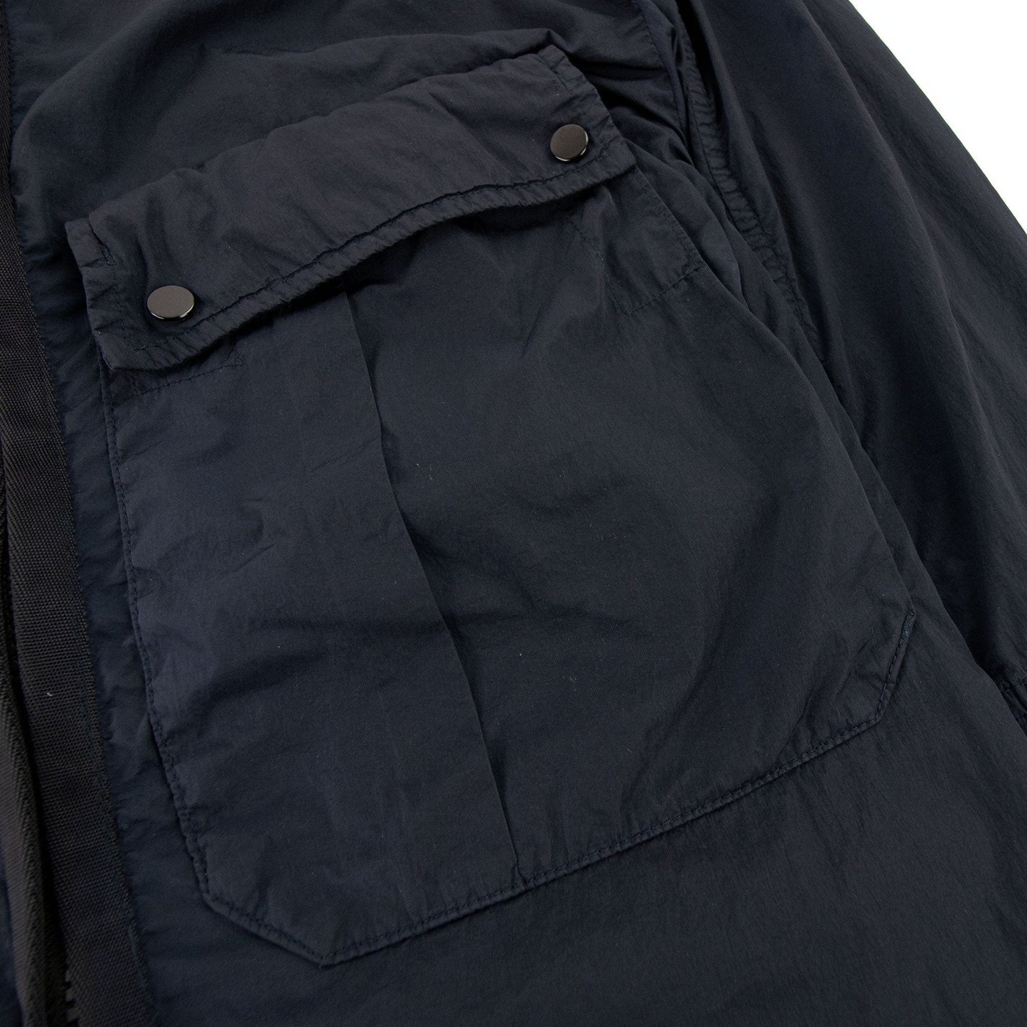 Cp Company Chrome-r Mixed Garment Dyed Goggle Overshirt Navy 888