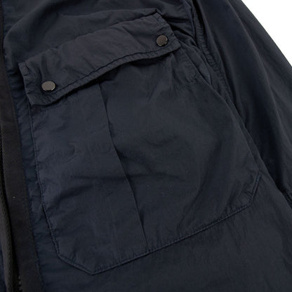 Cp Company Chrome-r Mixed Garment Dyed Goggle Overshirt Navy 888