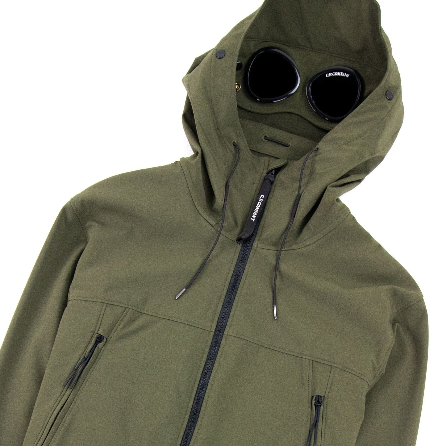 CP Company Soft Shell-r Medium Goggle Jacket Olive Green 683