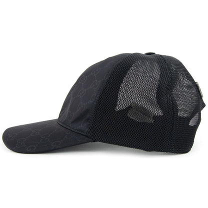 Gucci Gucci Monogram Mesh Cap Black