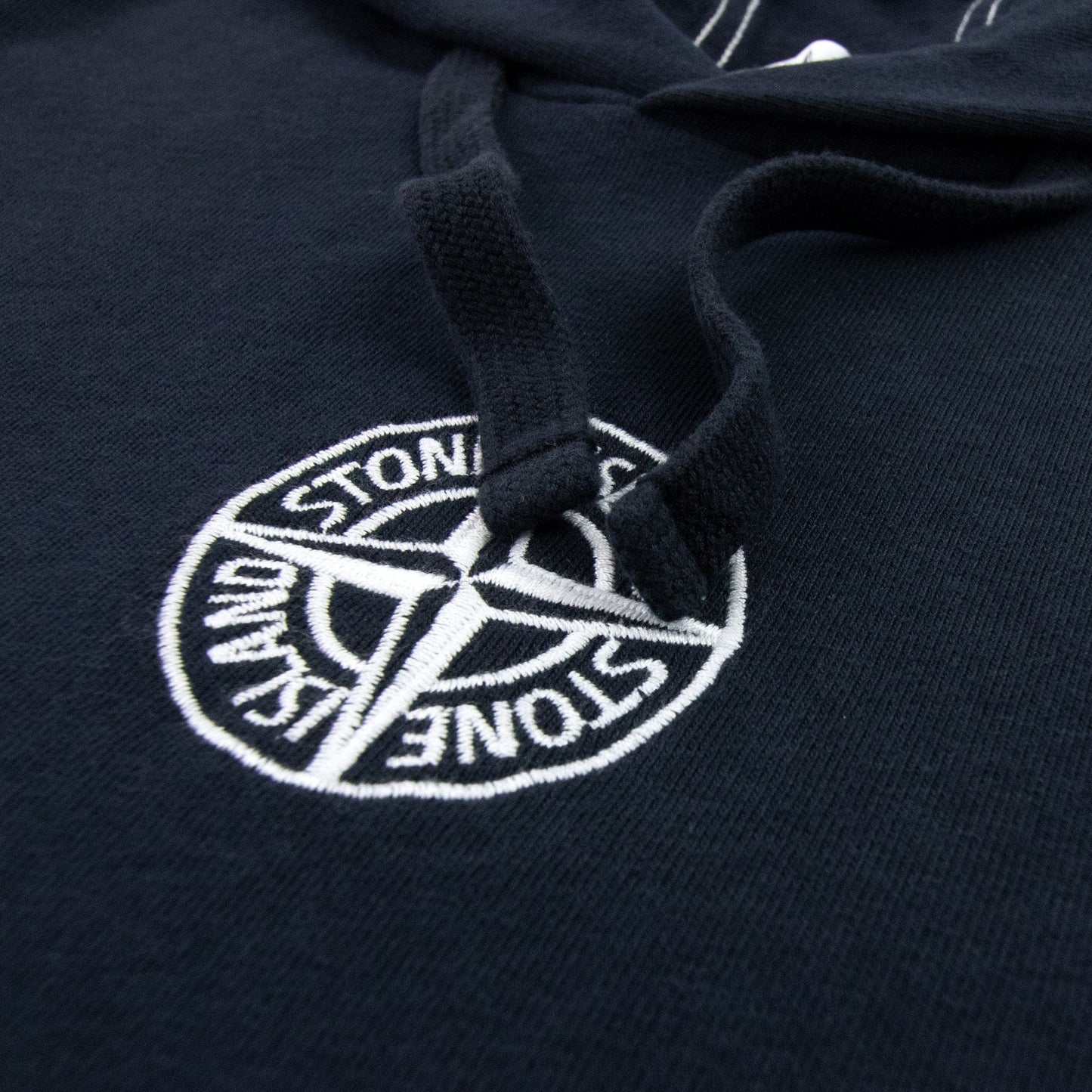 Stone Island Logo Hooded Sweatshirt Navy V0020