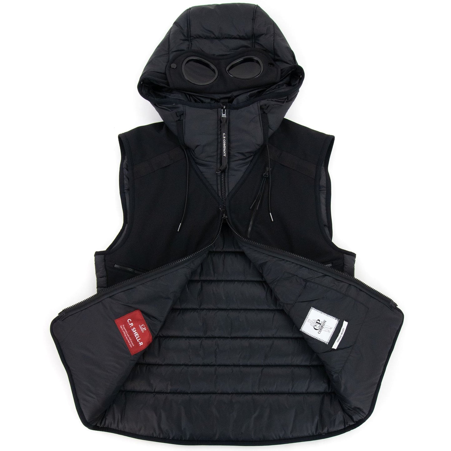 Cp Company Shell Mixed Goggle Gilet Black 999