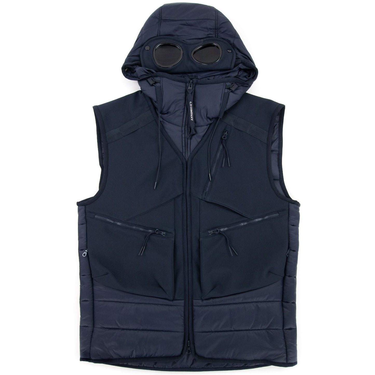 CP Company Shell Mixed Goggle Gilet Navy 888