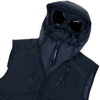 CP Company Shell Mixed Goggle Gilet Navy 888