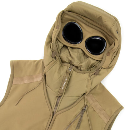 CP Company Shell Mixed Goggle Gilet Mustard 326