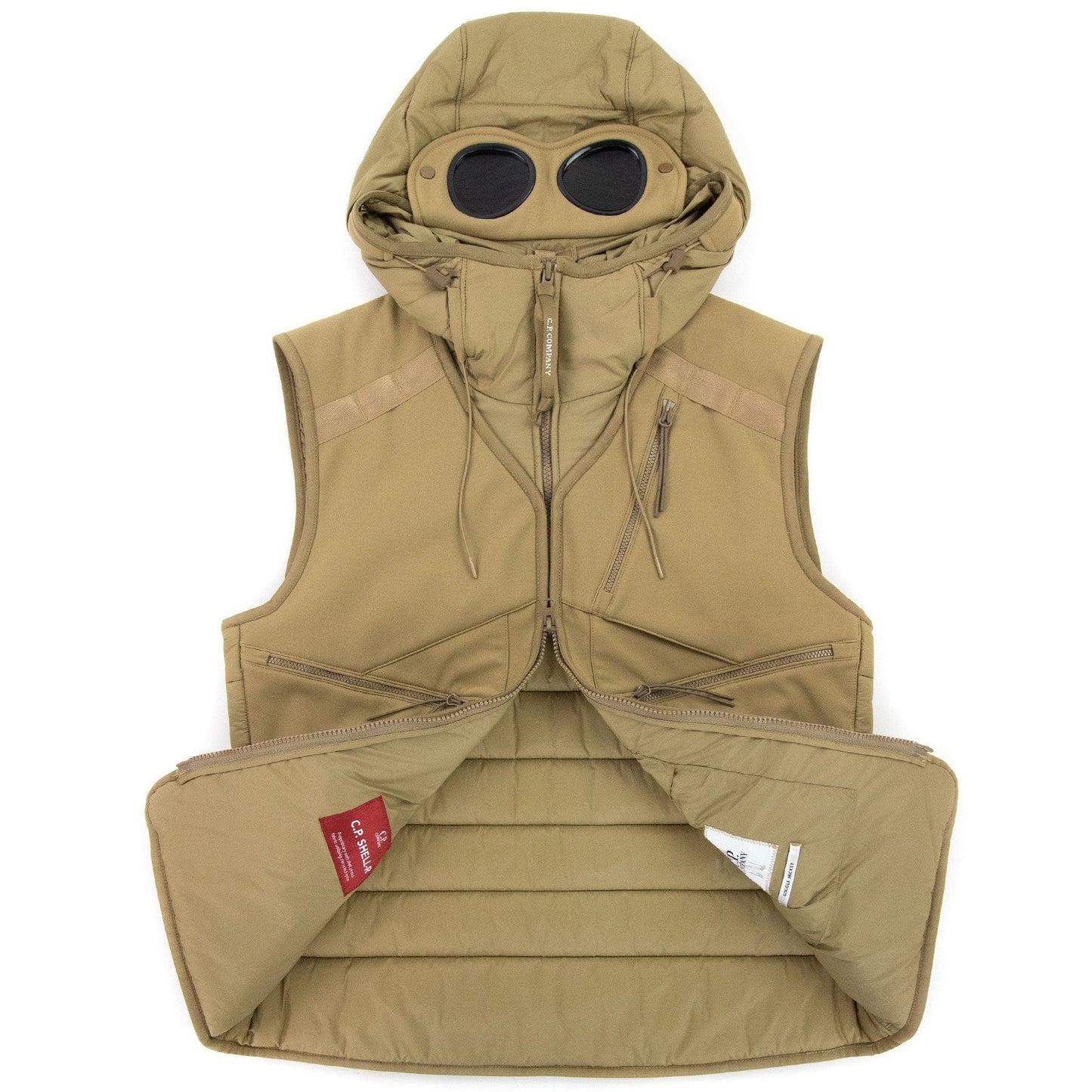 CP Company Shell Mixed Goggle Gilet Mustard 326