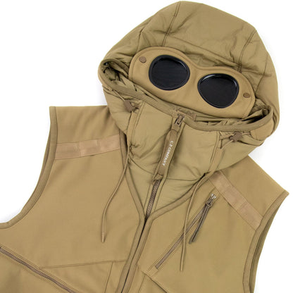 CP Company Shell Mixed Goggle Gilet Mustard 326
