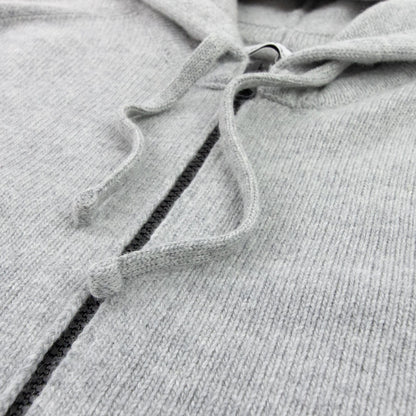 Stone Island 546a3 Knitted Patch Hoody Light Grey V0064