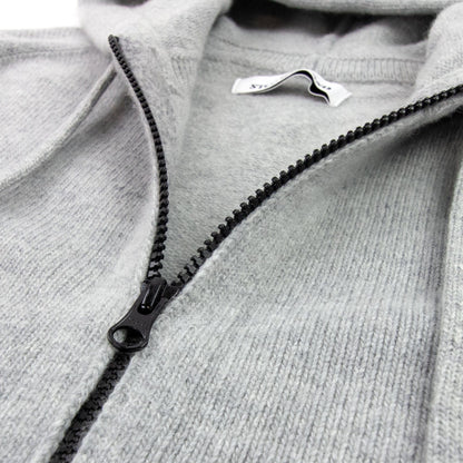 Stone Island 546a3 Knitted Patch Hoody Light Grey V0064