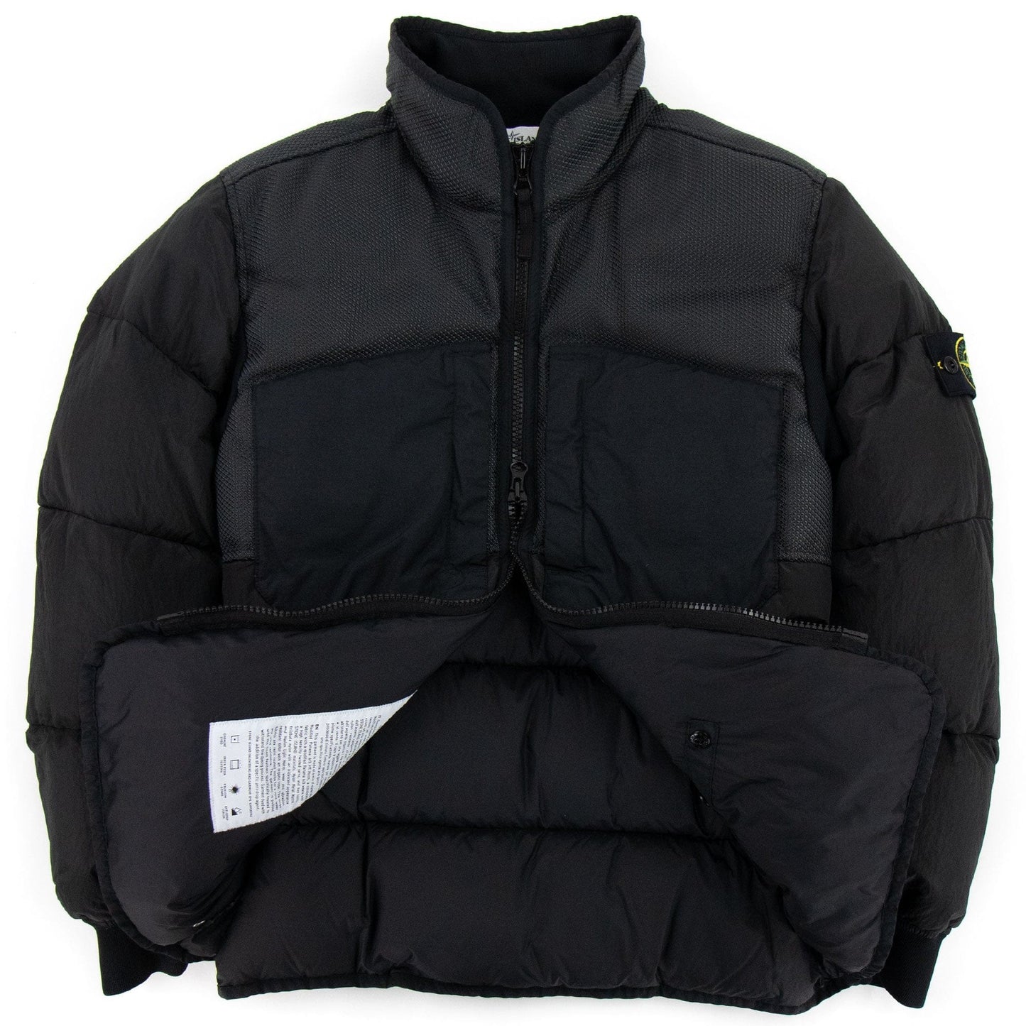 Stone Island 42840 Modified Panama 6/3 Ht Nylon Mix Down Tc Jac Black V0029