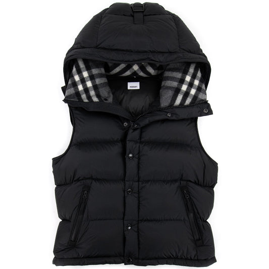 Burberry Detachable Sleeve Hooded Puffer Jacket Black