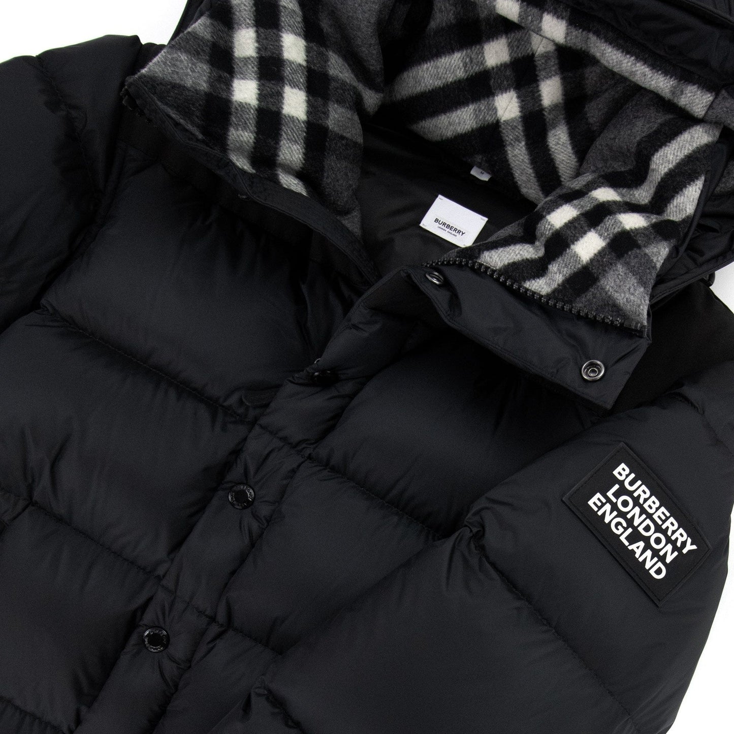 Burberry Detachable Sleeve Hooded Puffer Jacket Black