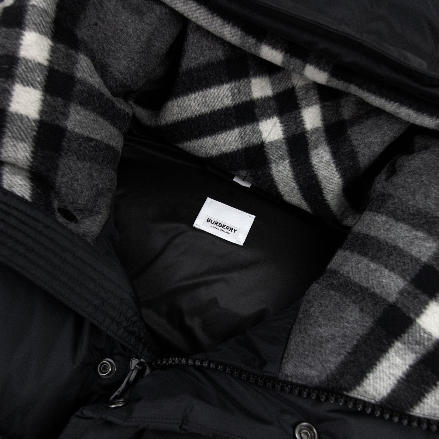 Burberry Detachable Sleeve Hooded Puffer Jacket Black