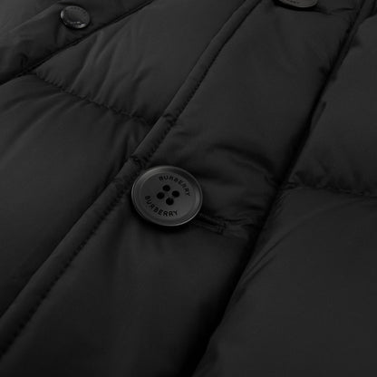 Burberry Logo Detail Hooded Puffer Coat Black