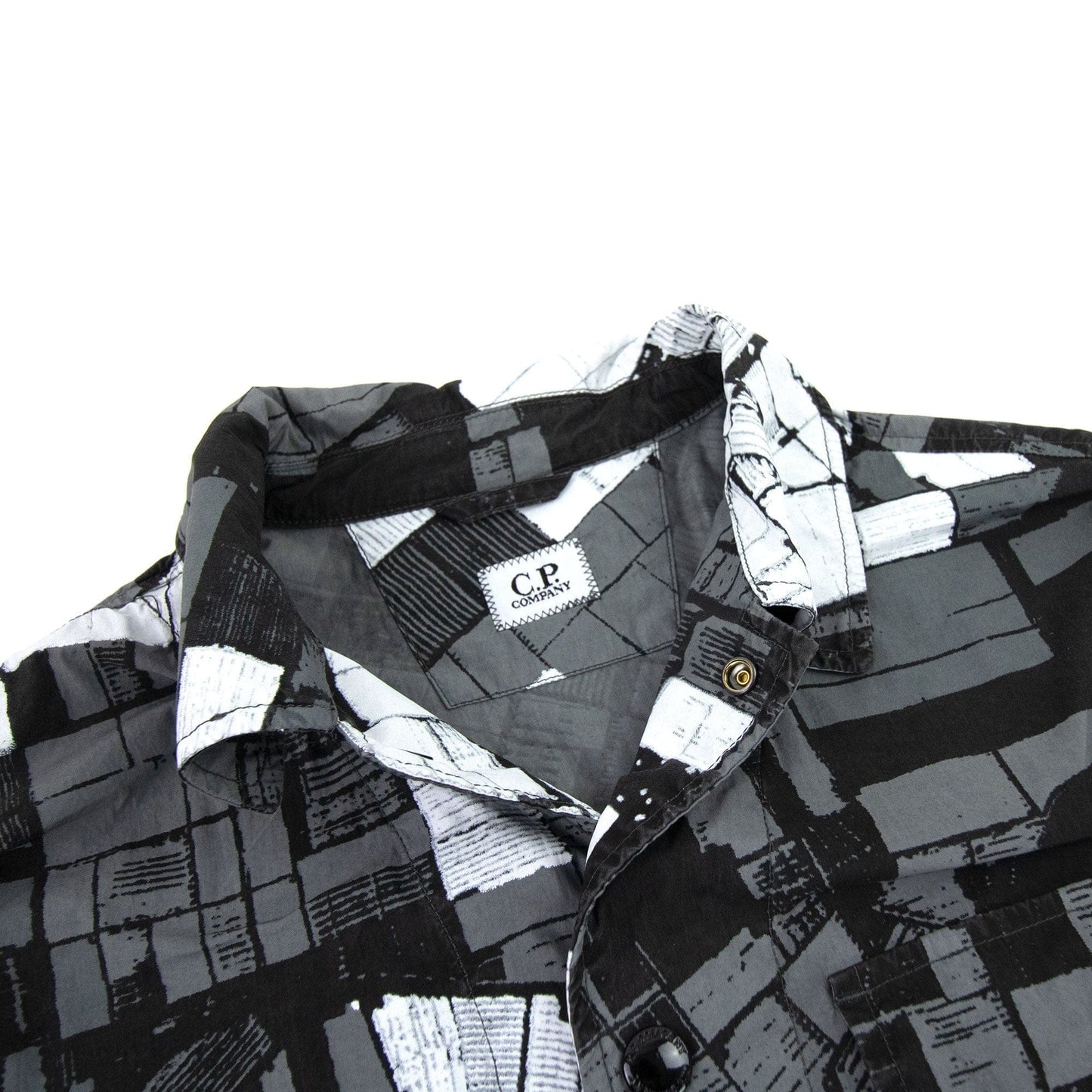 C.P. Company 7th Hvn 50 Fili Garment Dyed Mutated Camo Overshirt Gargoyle 938