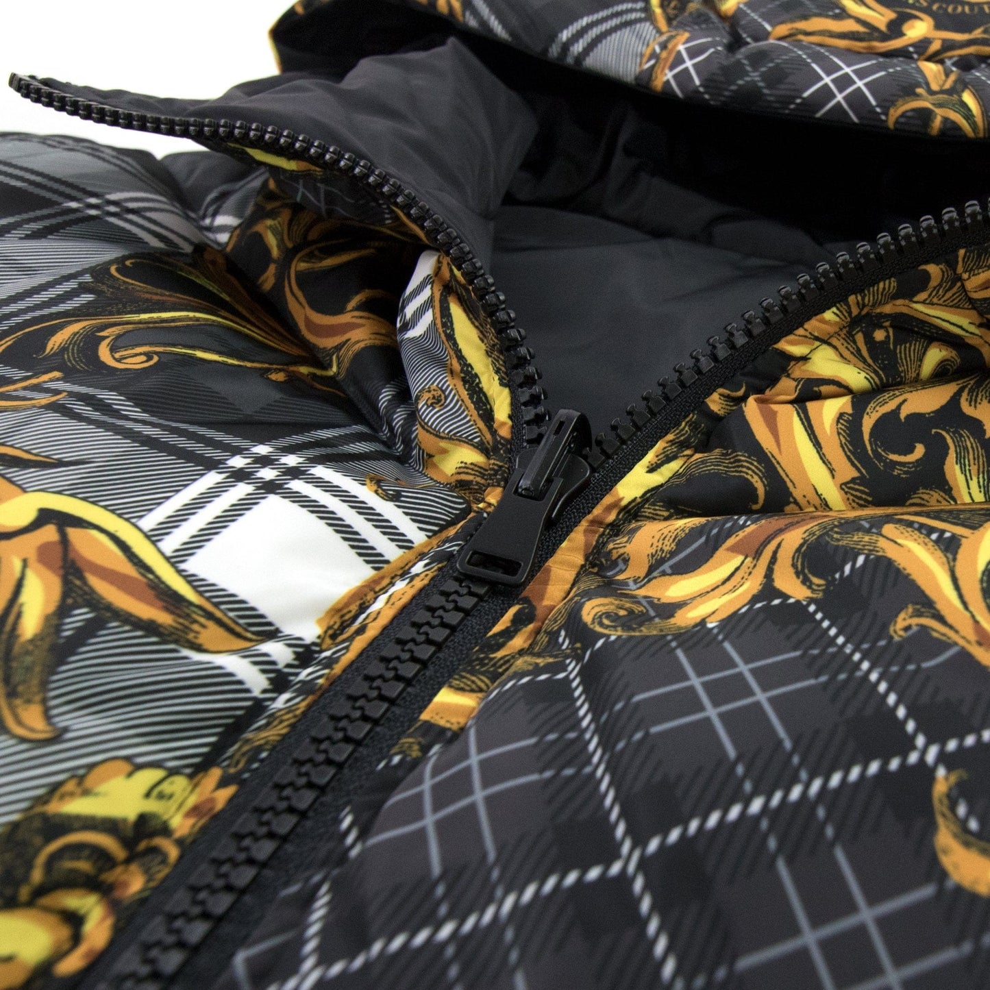 Versace Jeans Couture Baroque Reversible Padded Jacket Black