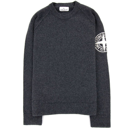 Stone Island Embroidered Logo Knitted Sweatshirt Dark Grey V0065