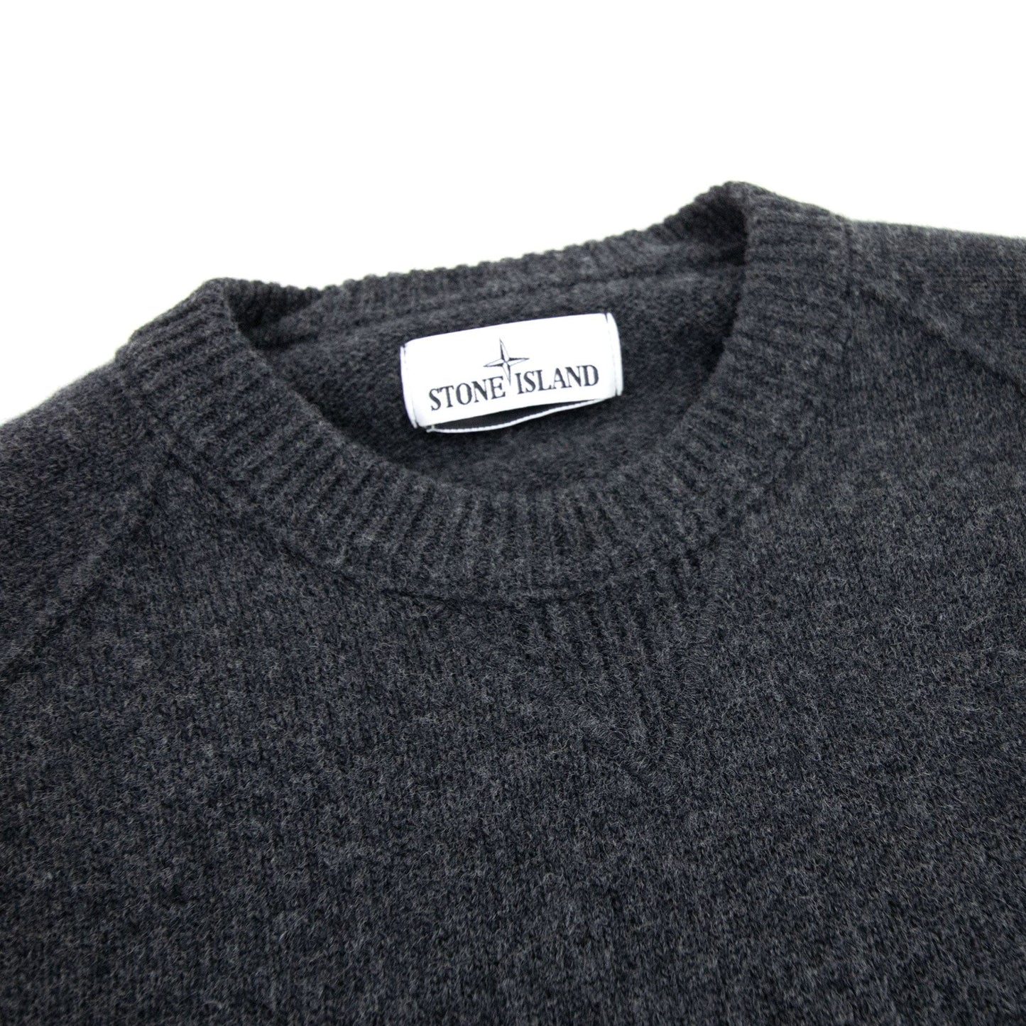 Stone Island Embroidered Logo Knitted Sweatshirt Dark Grey V0065