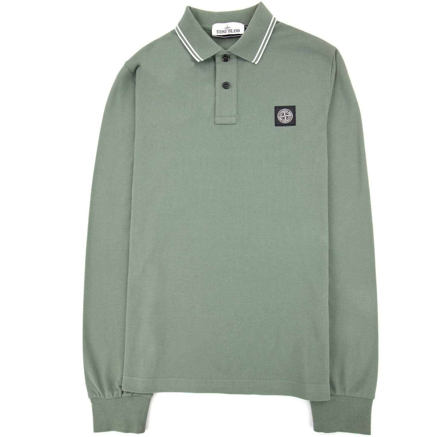 Stone Island Tip Collar Polo Olive V0055