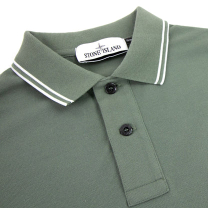 Stone Island Tip Collar Polo Olive V0055
