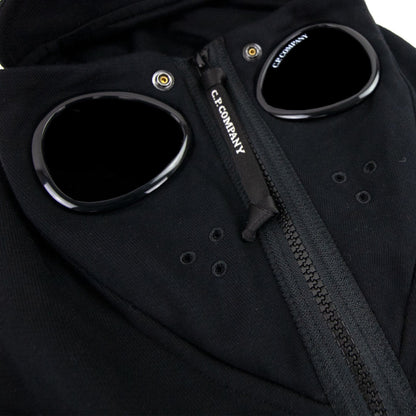 Cp Company Front Goggle Diagonal Fleece Hoody Black 999
