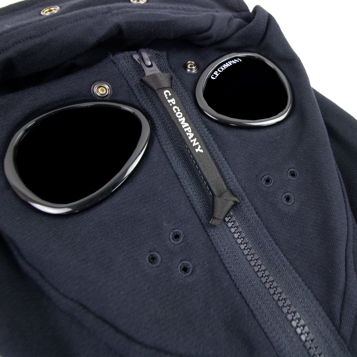 Cp Company Front Goggle Diagonal Fleece Hoody Navy 888