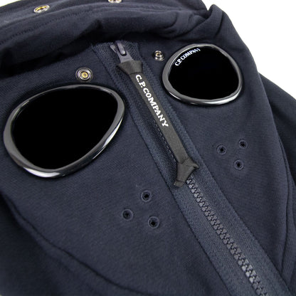 Cp Company Front Goggle Diagonal Fleece Hoody Navy 888