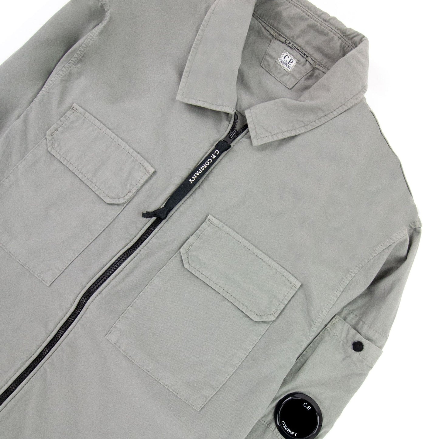 Cp Company Gabardine Zipped Shirt Green 917