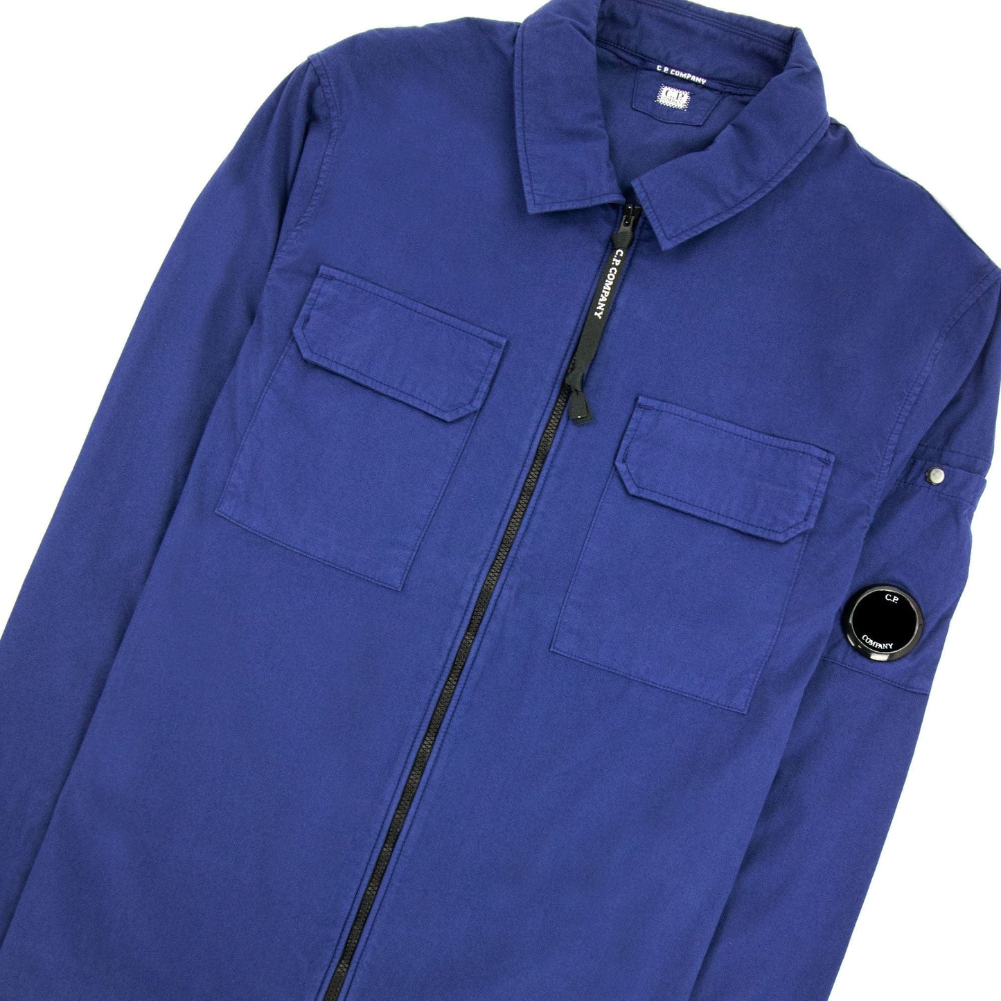 Cp Company Gabardine Zipped Shirt Blue 878