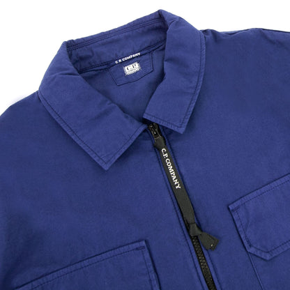 Cp Company Gabardine Zipped Shirt Blue 878