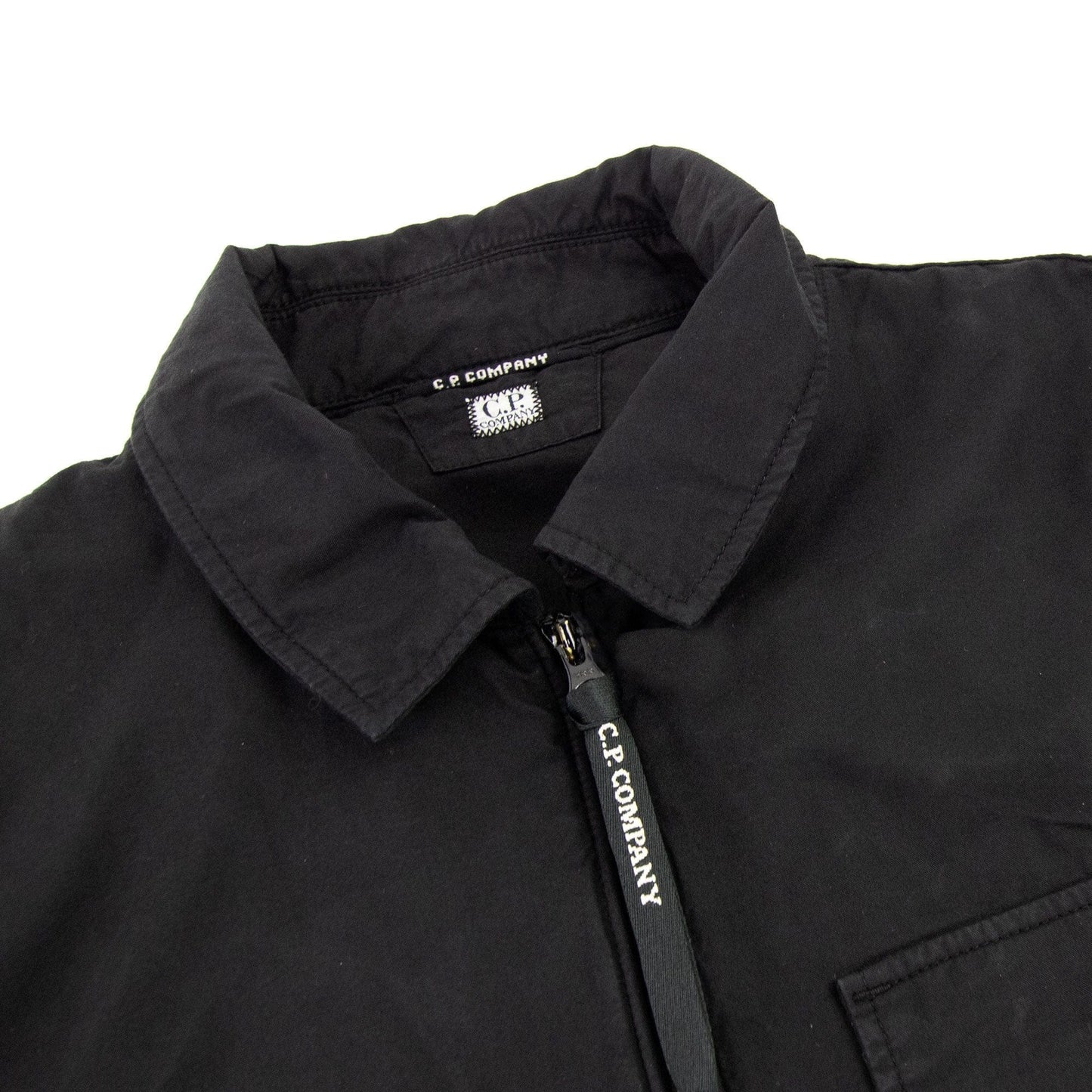 Cp Company Gabardine Zipped Shirt Black 999