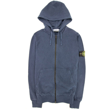 Stone Island Light Fleece Zip Up Sweatshirt Blue V0128