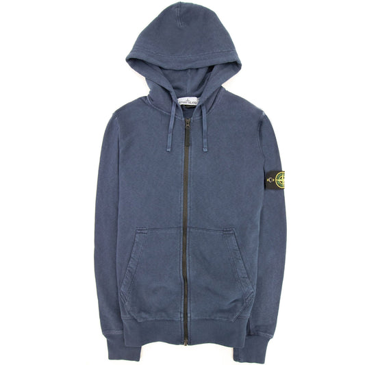 Stone Island Light Fleece Zip Up Sweatshirt Blue V0128