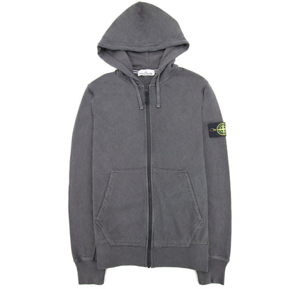 Stone Island Light Fleece Zip Up Sweatshirt Dark Grey