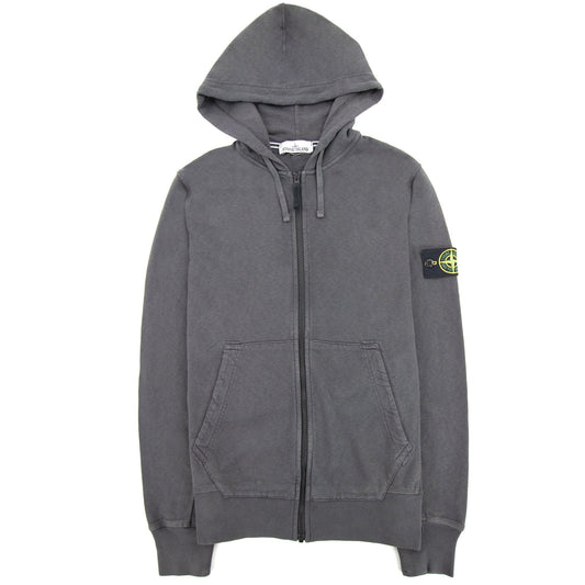 Stone Island Light Fleece Zip Up Sweatshirt Dark Grey